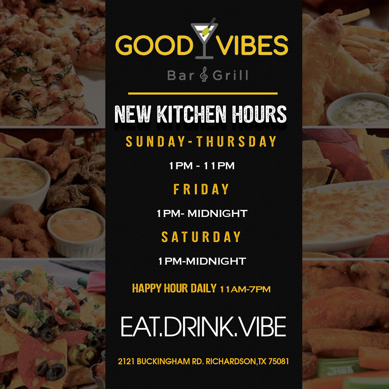 Good Vibes Bar & Grill Announcements